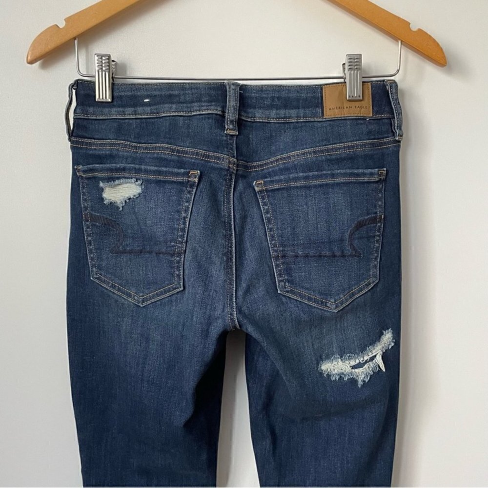 SOLD NWT American Eagle Ne(x)t Level Patched High V-Rise jegging,  Sz 4 Short - Picture 12 of 15